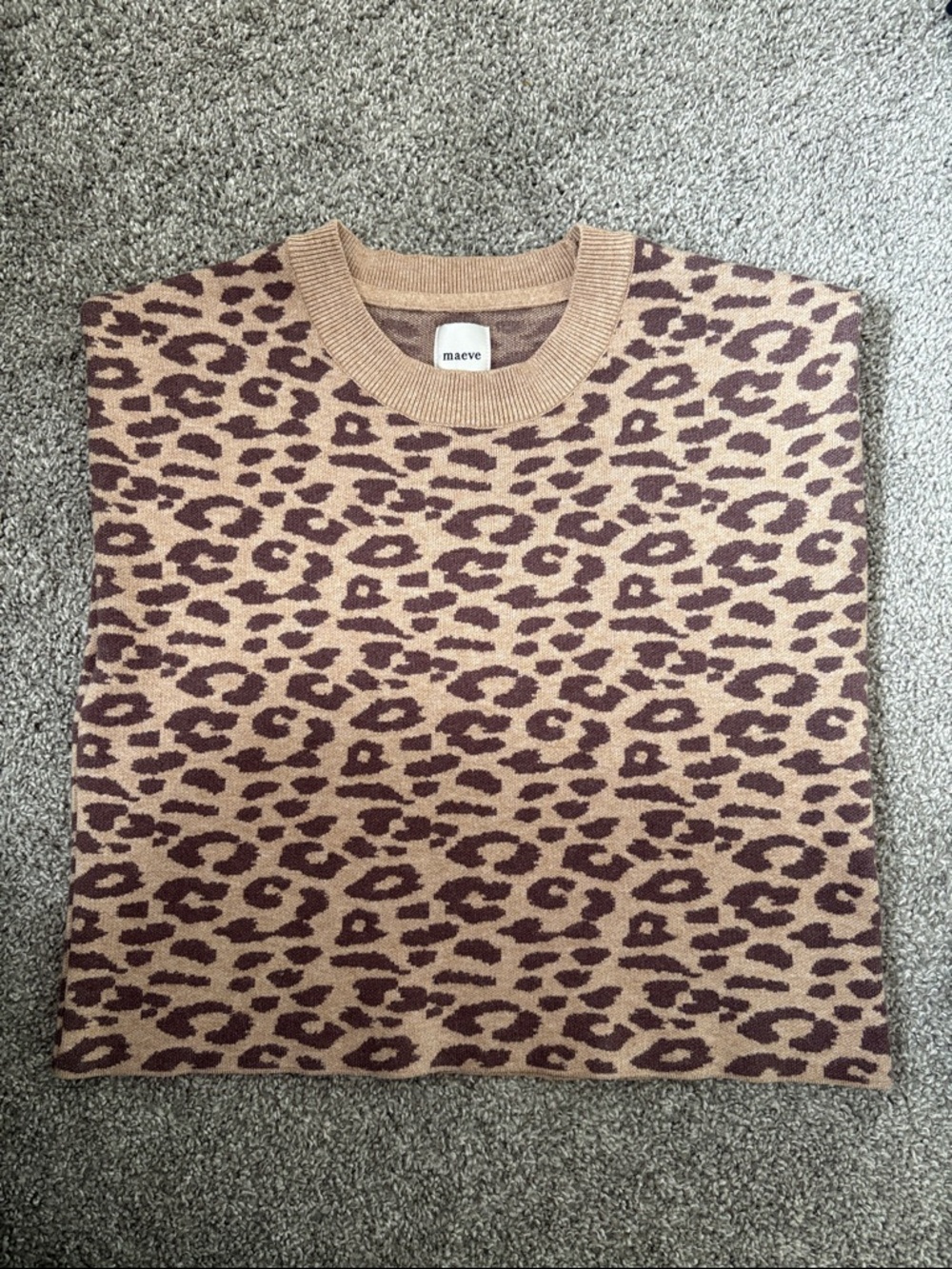Anthropologie Leopard Print Sleeveless Cropped Sweater
